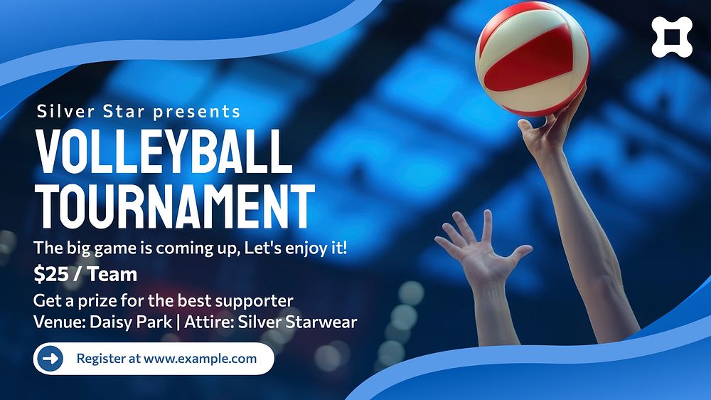 Volleyball tournament blog banner template