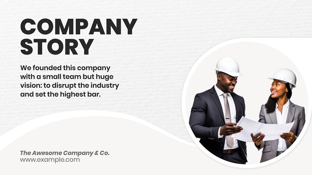 Company story blog banner template, editable text