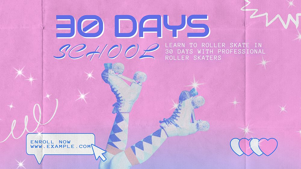 Roller skate school   blog banner template