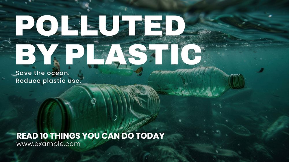 Plastic pollution blog banner template