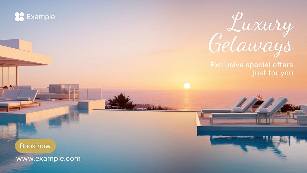 Luxury getaway  blog banner template