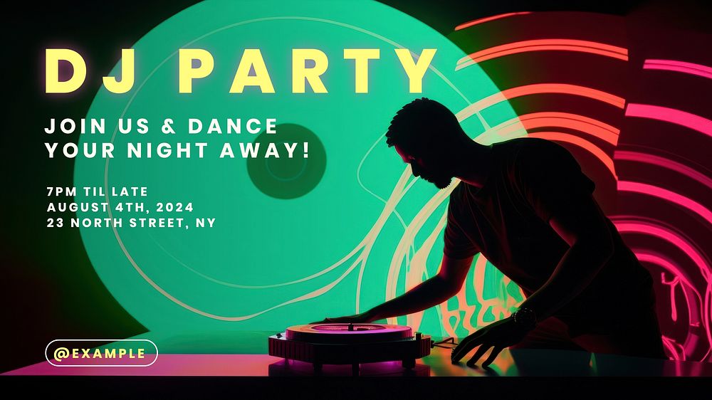 DJ party  blog banner template