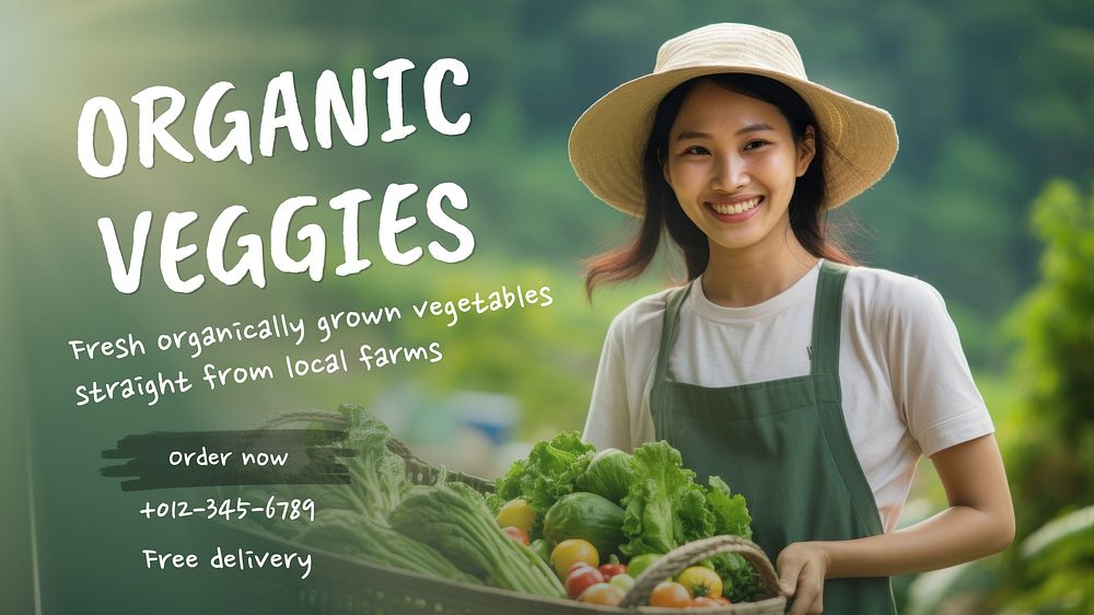 Organic veggies blog banner template