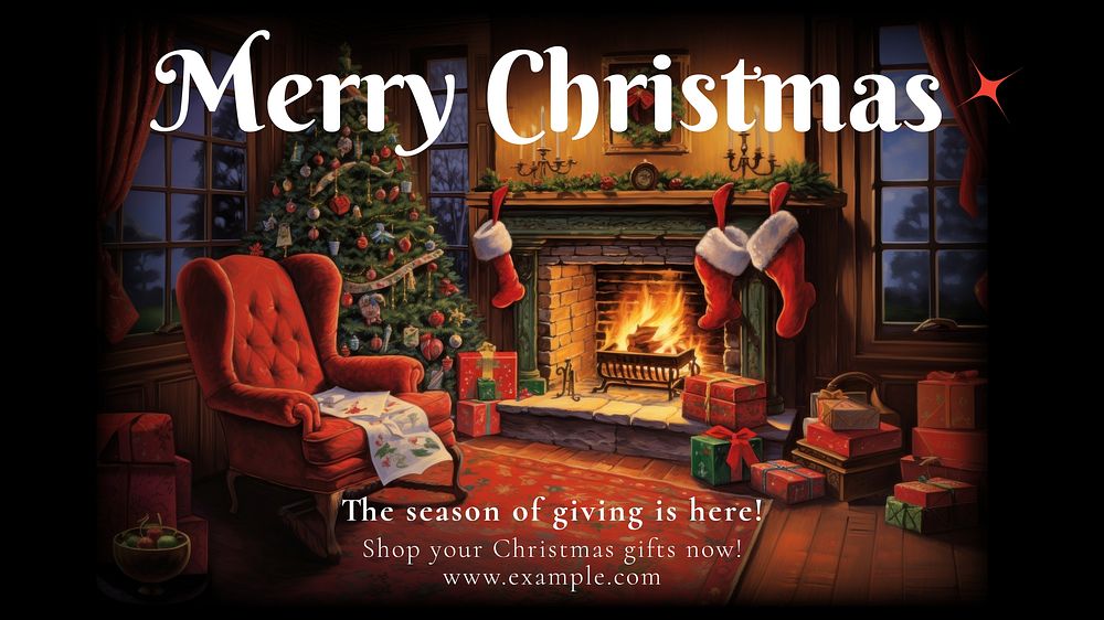Merry Christmas blog banner template