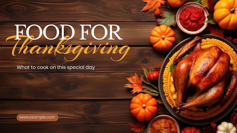 Thanksgiving food  blog banner template