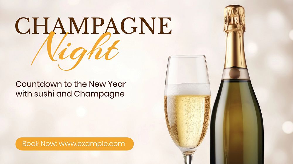 Champagne night blog banner template