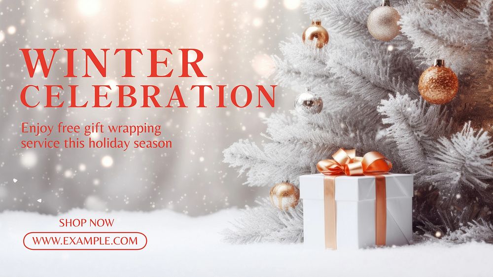 Winter celebration  blog banner template