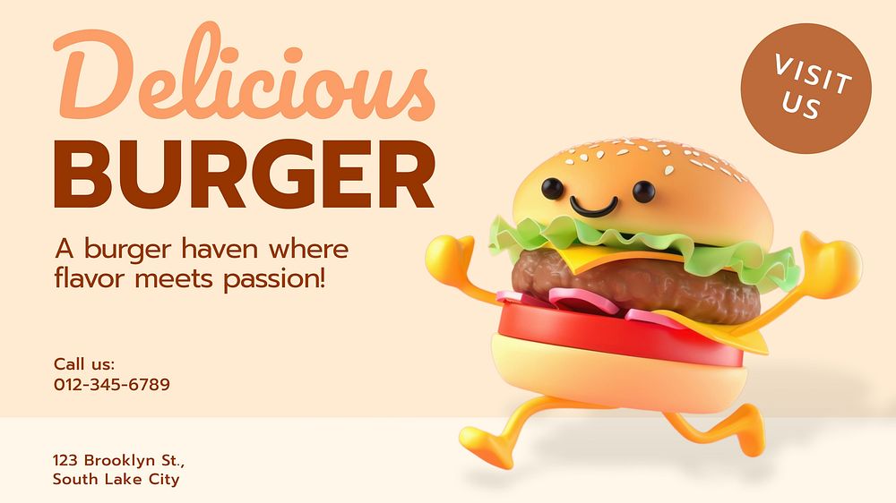 Delicious burger blog banner template