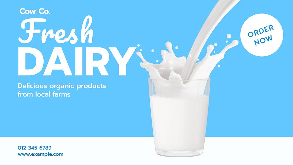 Fresh dairy blog banner template  