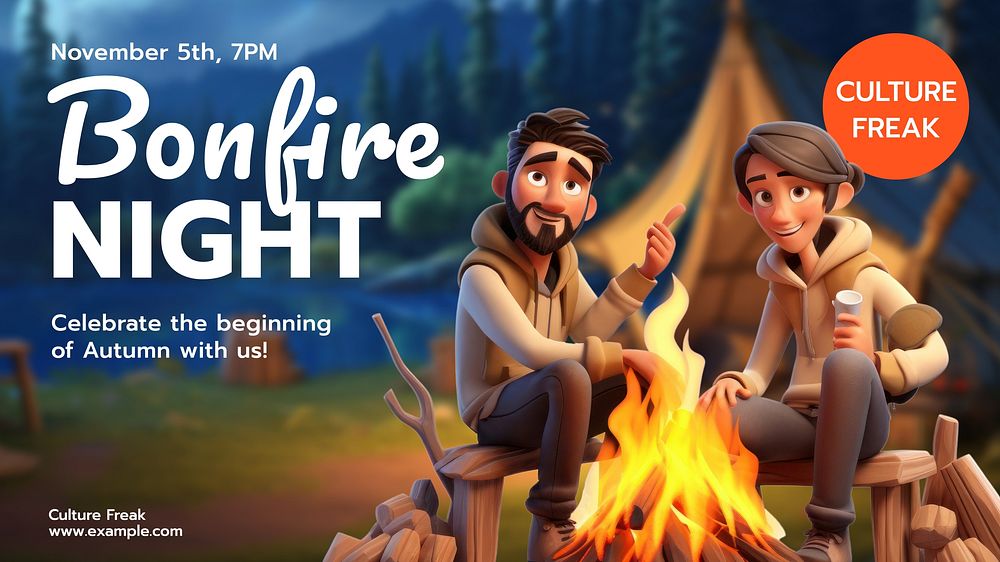 Bonfire night blog banner template