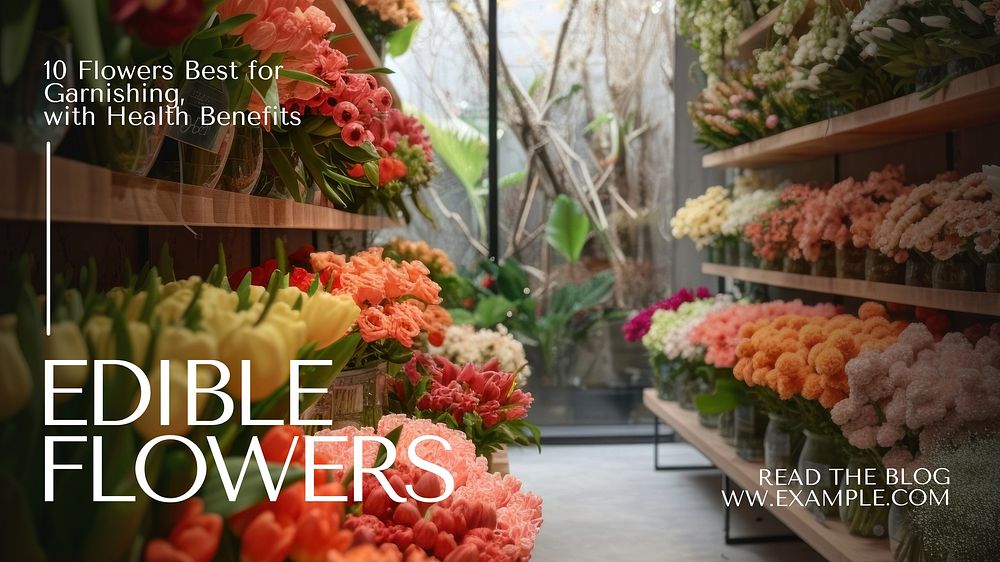 Edible flowers blog banner template