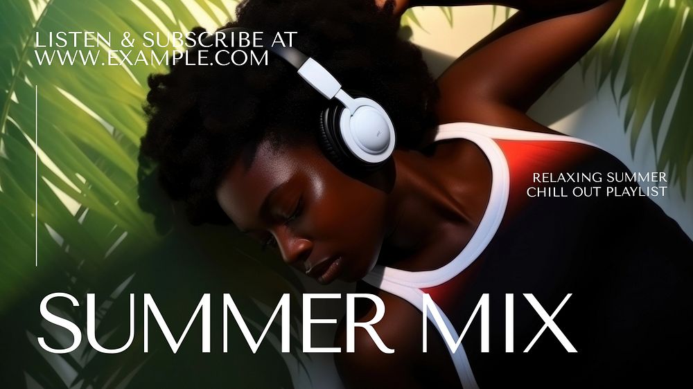 Summer mix blog banner template  