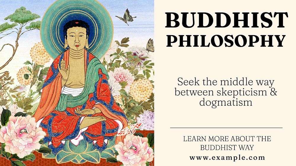 Buddha statue blog banner template