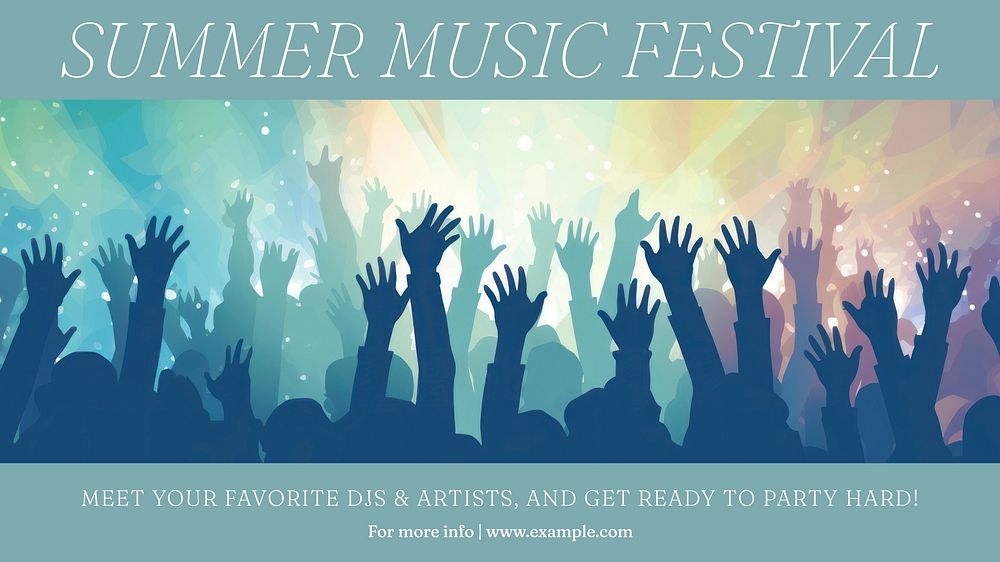 Summer music festival blog banner template