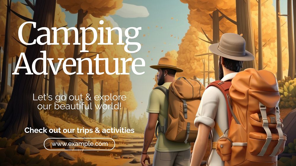 Camping adventure blog banner template