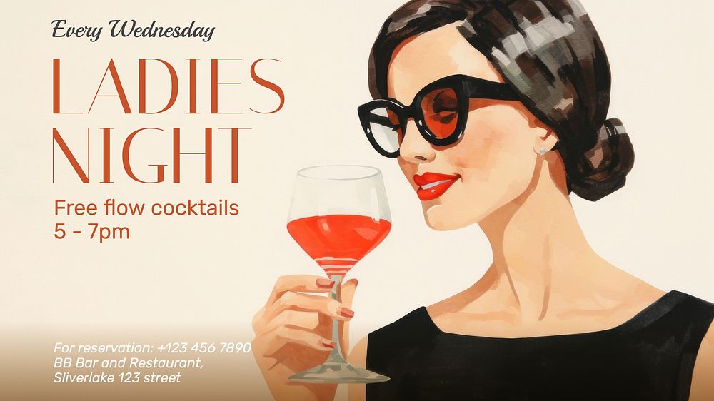 Ladies night blog banner template