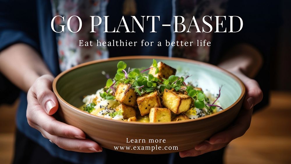 Plant-based diet blog banner template
