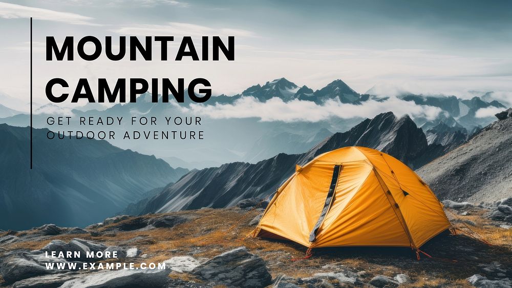Mountain camping blog banner template