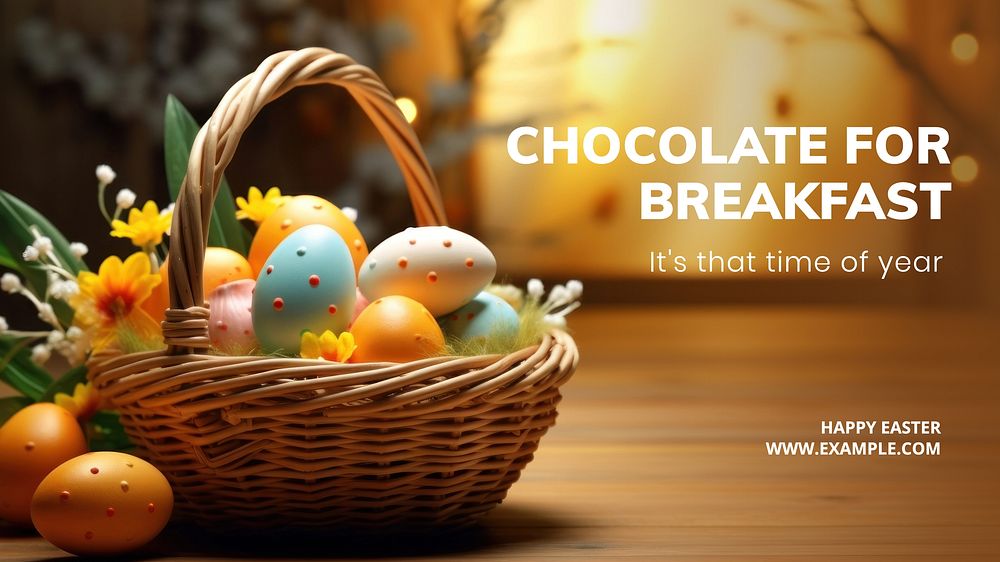 Easter eggs blog banner template
