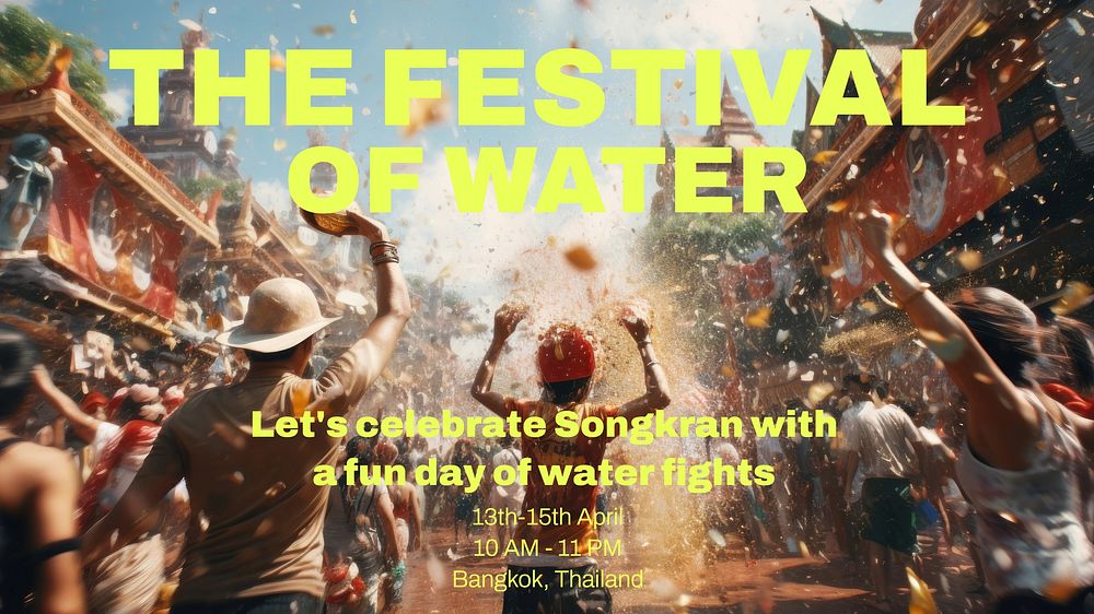 Songkran water festival  blog banner template