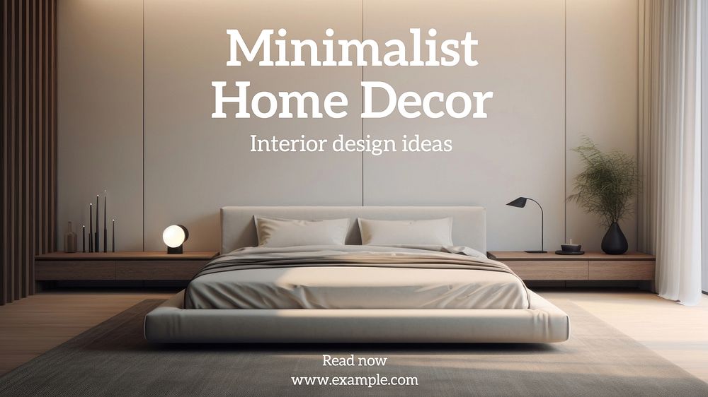 Minimalist home decor blog banner template