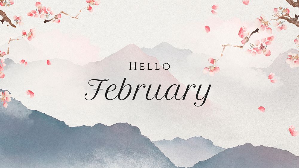 Hello February blog banner template