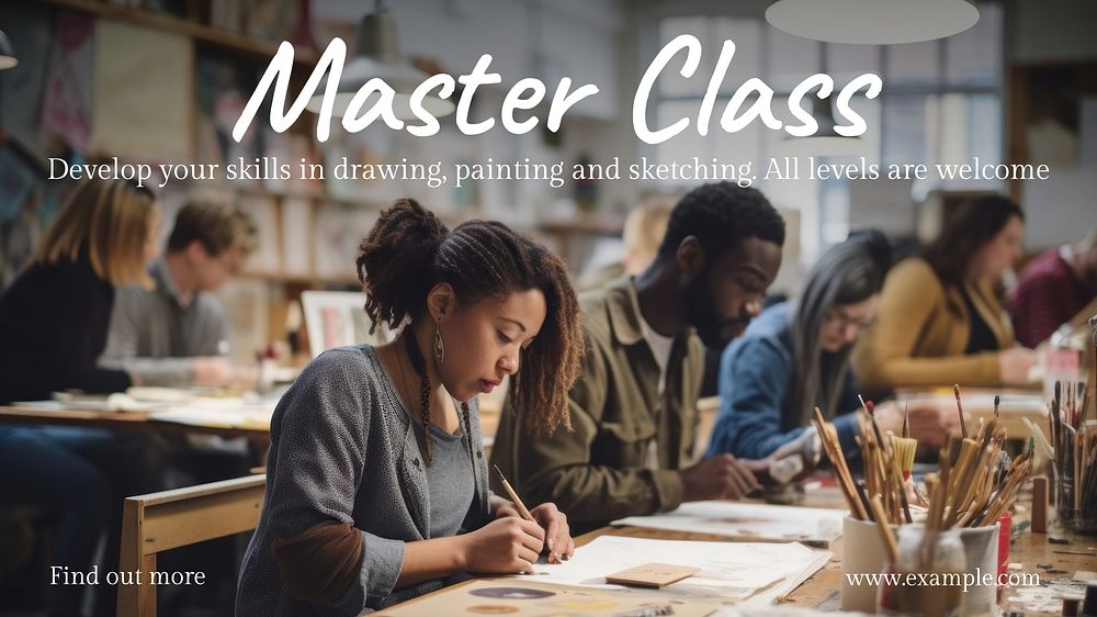Mastering art class blog banner template