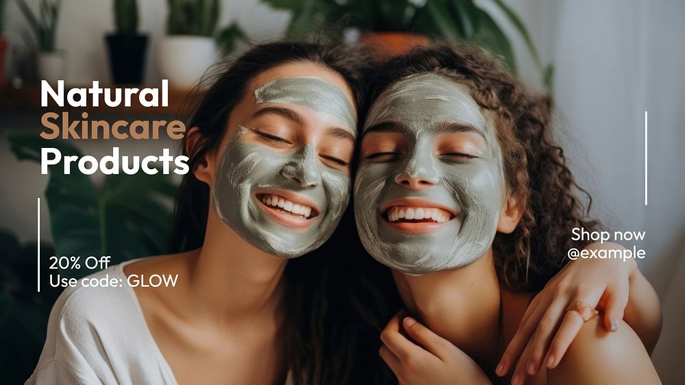 Skincare products  blog banner template