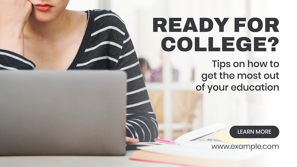 Ready for college blog banner template