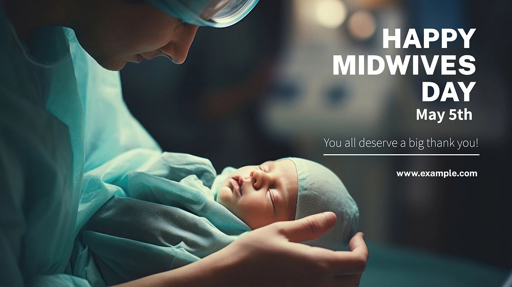 Happy midwives day blog banner template
