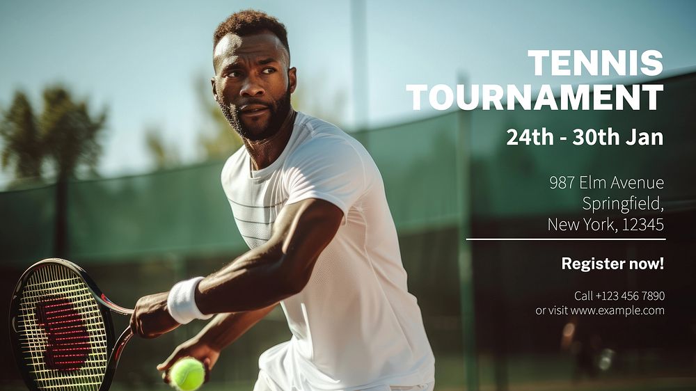 Tennis tournament blog banner template
