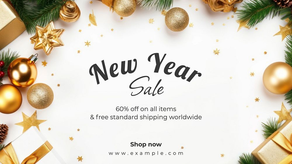 New Year sale  blog banner template