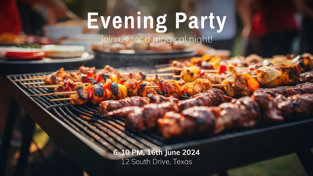 Evening party invitation blog banner template