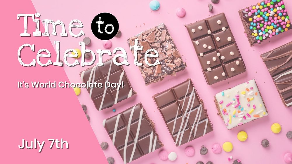 Celebrating chocolate day blog banner template