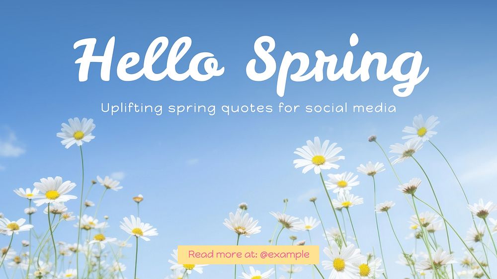 Hello spring blog banner template