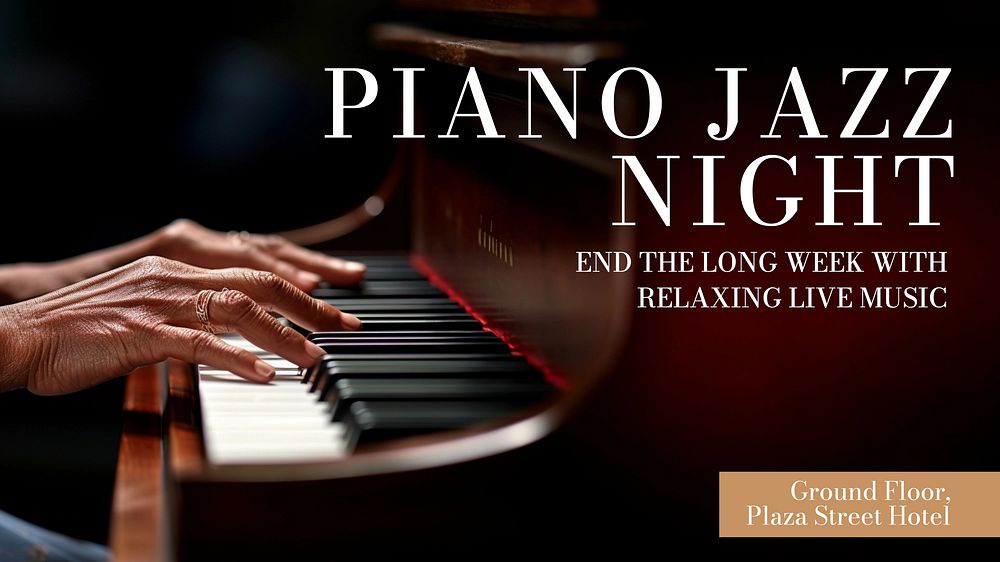 Piano jazz night blog banner template