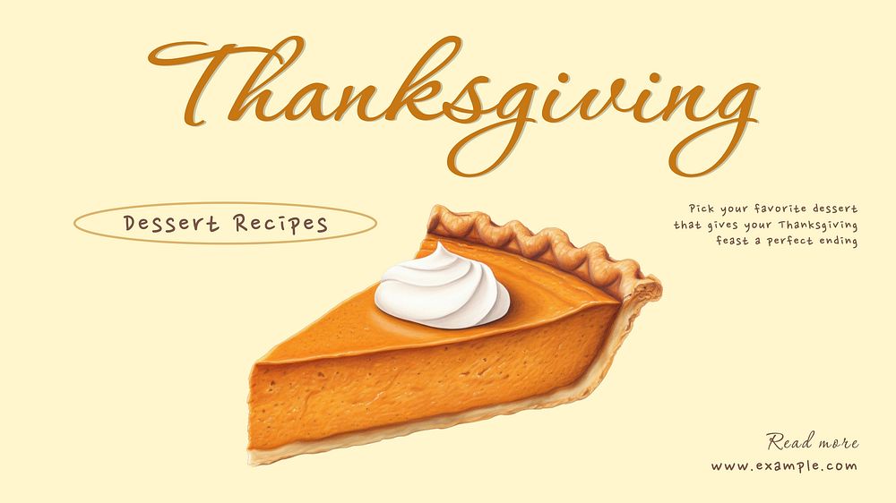 Thanksgiving dessert blog banner template  