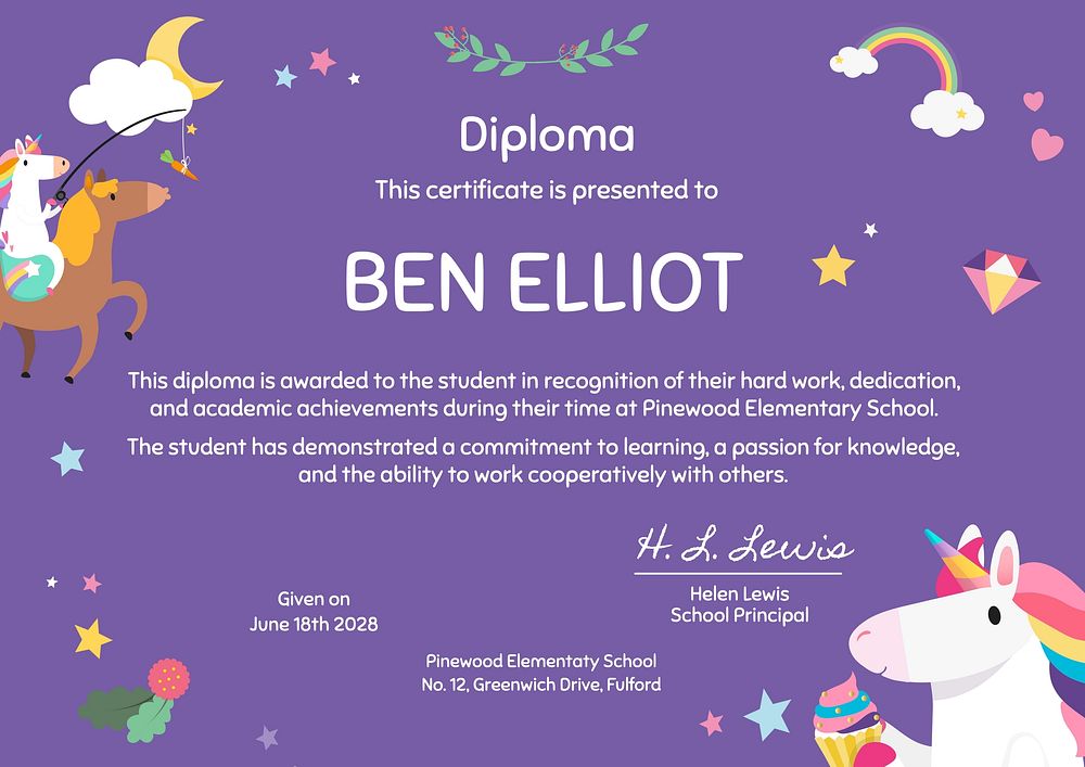 Diploma template  design