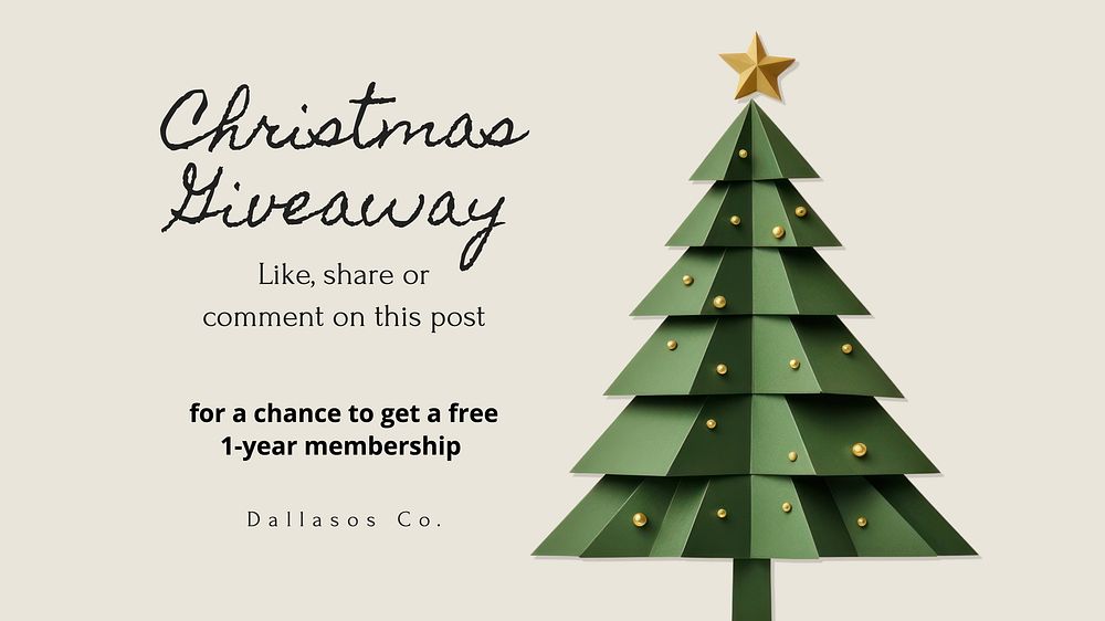 Christmas giveaway blog banner template