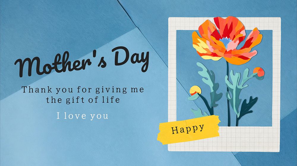 Happy mother's day Facebook cover template, editable design