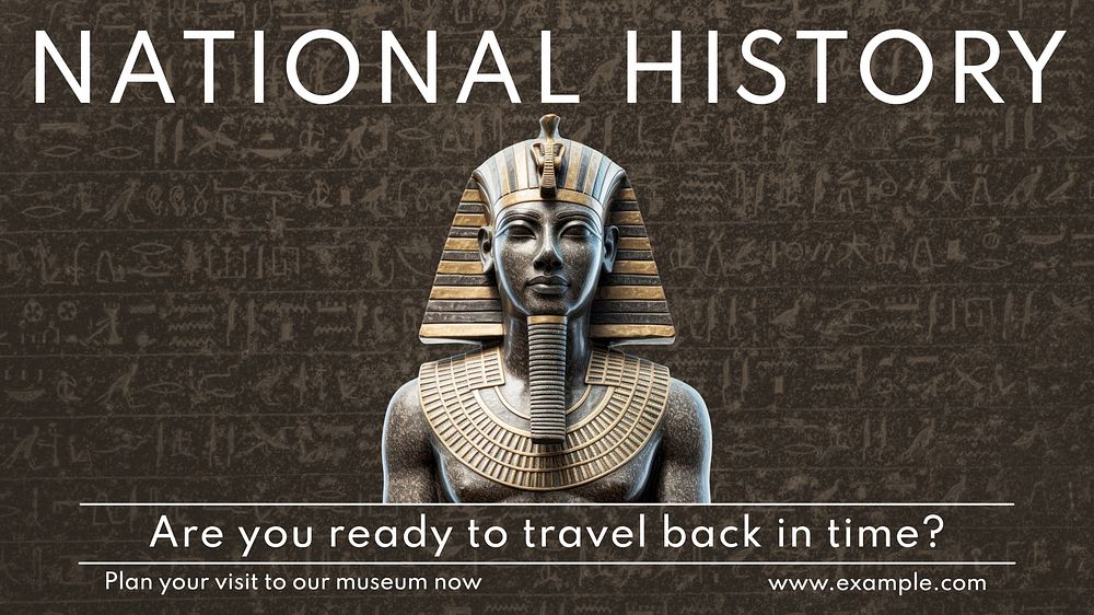National history blog banner template, editable text