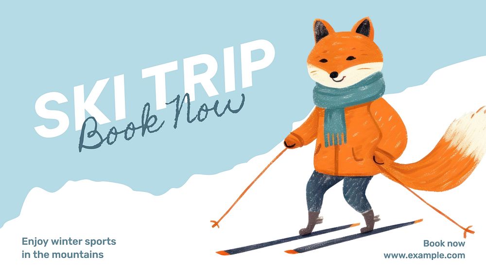 Ski trip  blog banner template