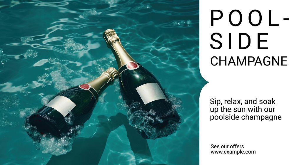 Poolside champagne blog banner template