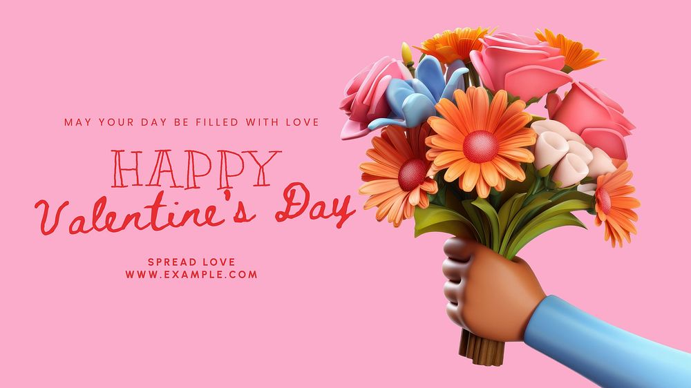Happy Valentine's Day blog banner template  