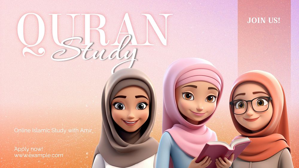 Quran study blog banner template
