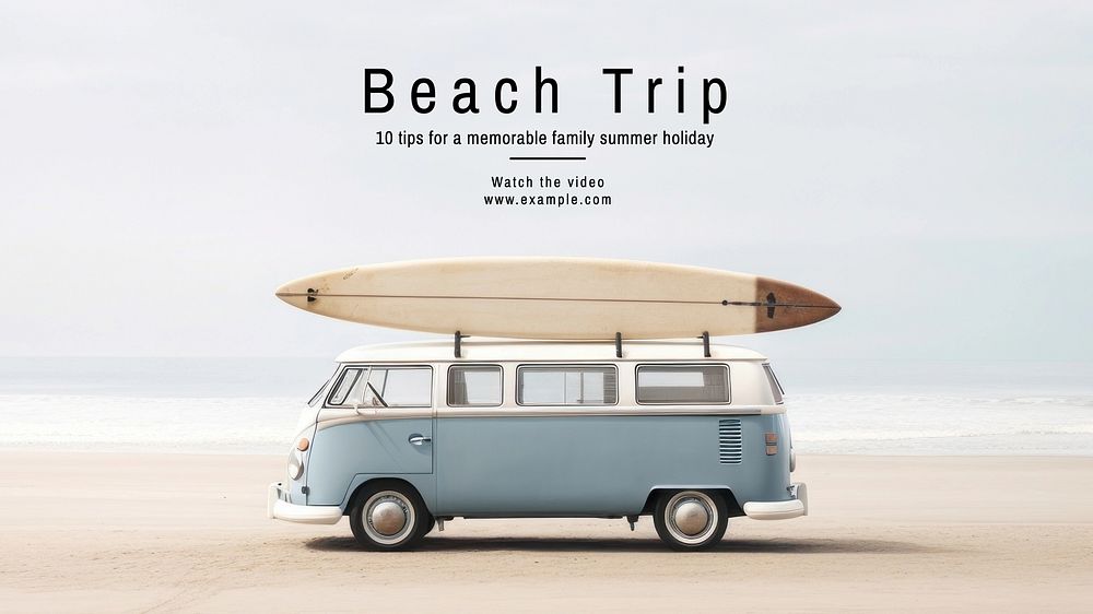 Beach trip blog banner template