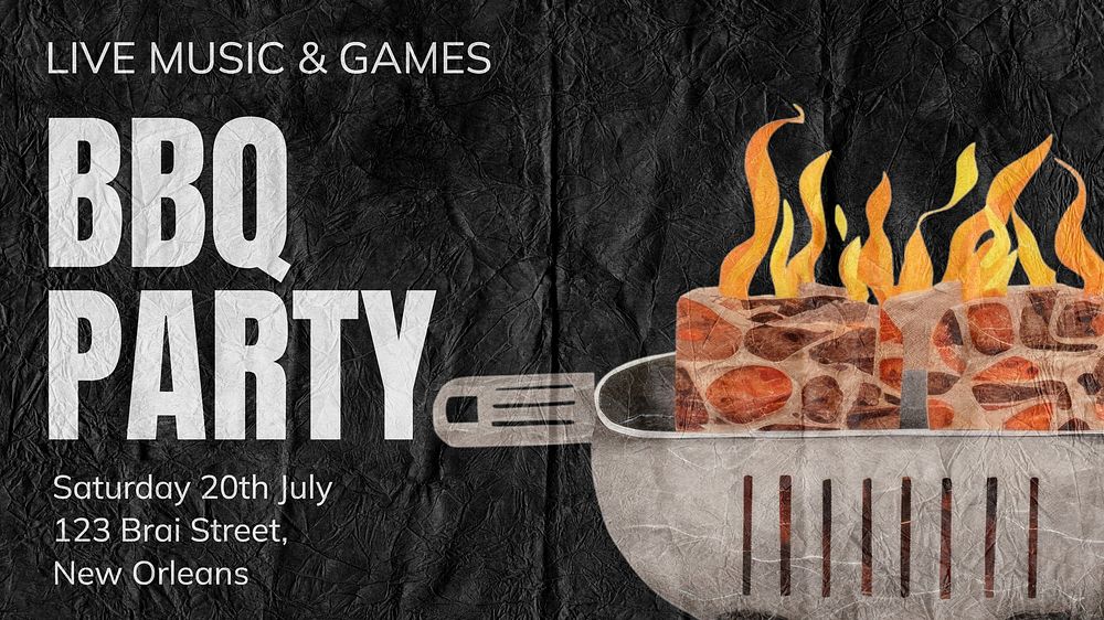 BBQ party blog banner template