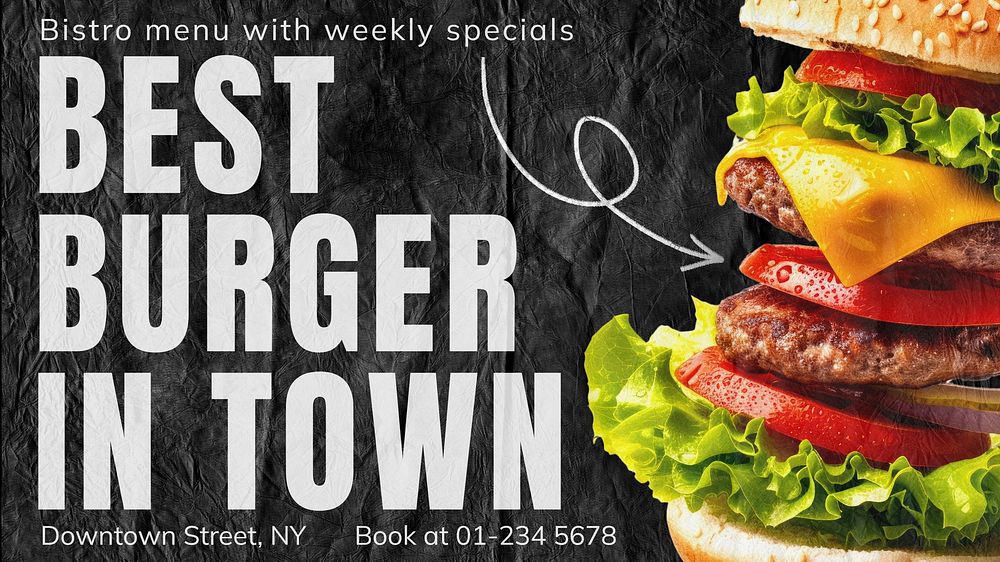 Burger shop blog banner template