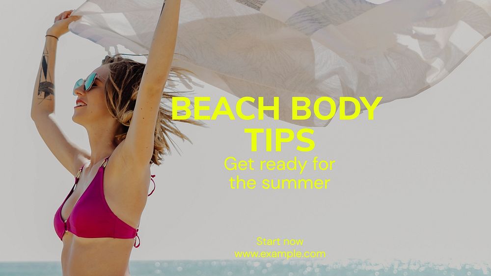Beach body tips blog banner template