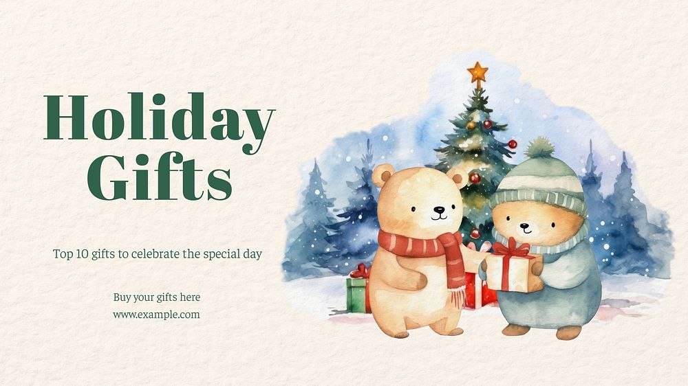 Holiday gifts  blog banner template